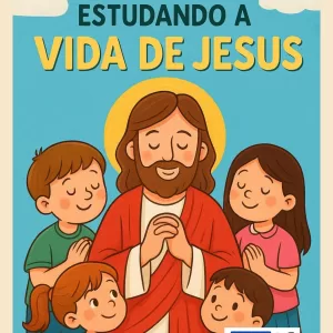 Desenho de Jesus com crianças